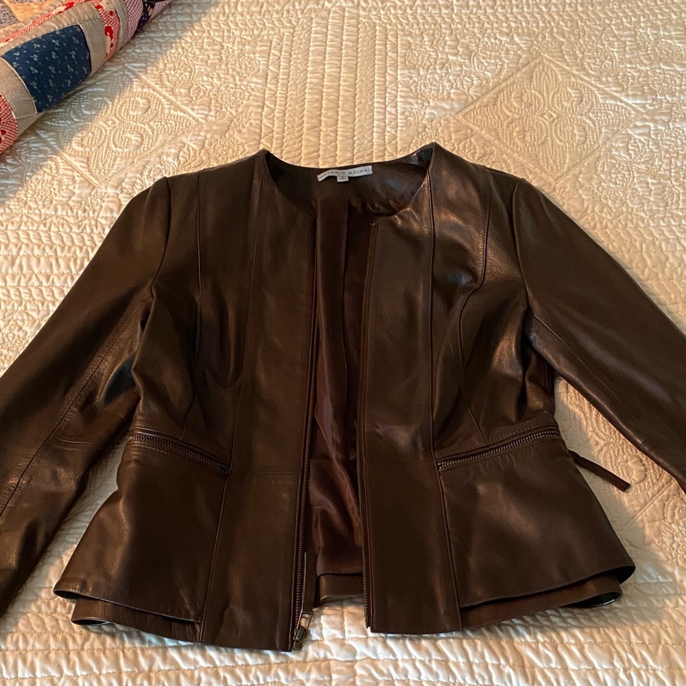 ANTONIO MELANI Rich Brown Leather Jacket